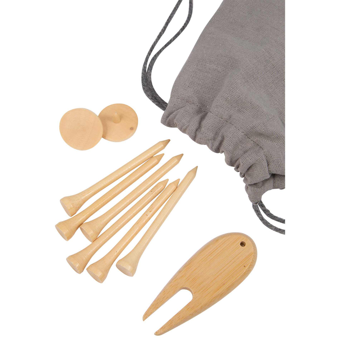 Bamboo Golf Tee Set with Recycled Pouch